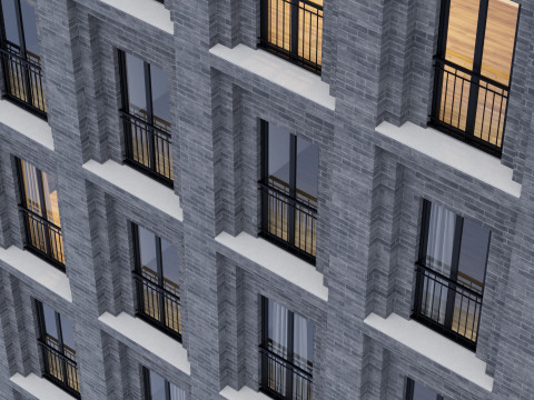 Modern building fasade 6 Modelo 3D