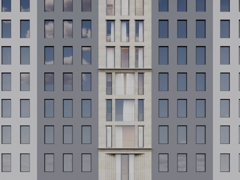 Modern building fasade 7 3D Model