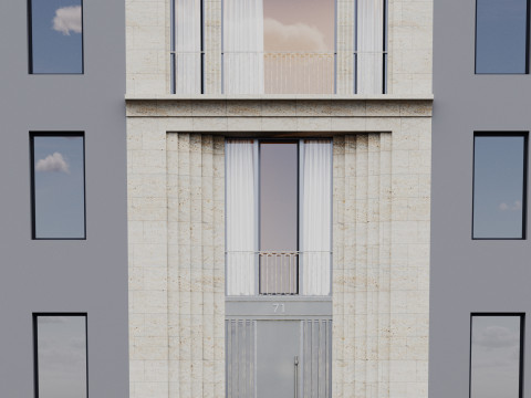 Modern building fasade 7 3D Model