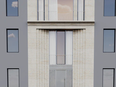 Modern building fasade 7 3D Model