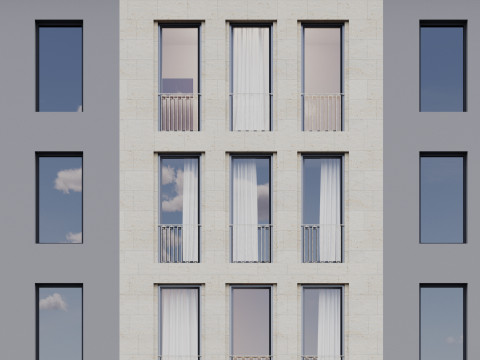 Modern building fasade 7 3D Model
