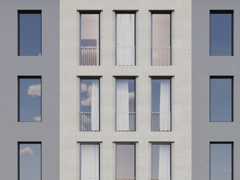 Modern building fasade 7 3D Model