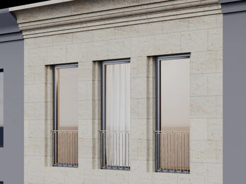 Modern building fasade 7 3D Model
