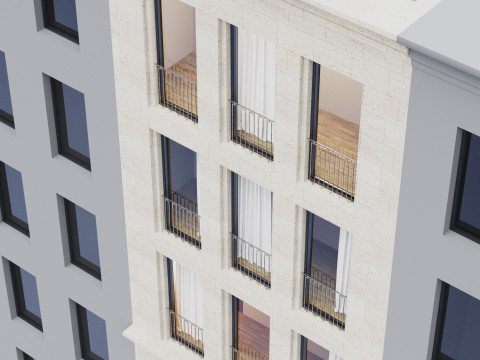 Modern building fasade 7 3D Model