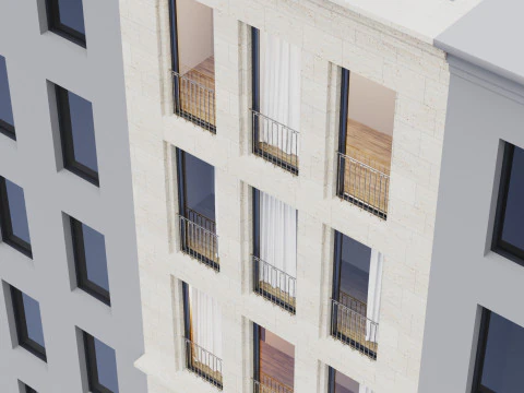 Modern building fasade 7 3D Model