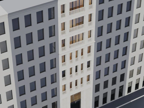 Modern building fasade 8 3D Model
