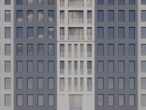 Modern building fasade 8 Modelo 3D