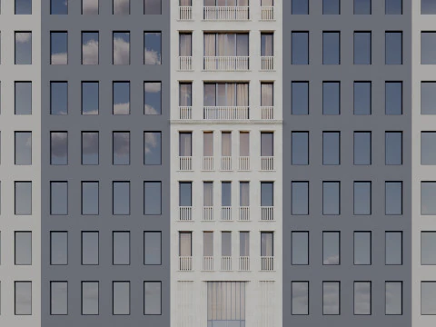 Modern building fasade 8 3D Model