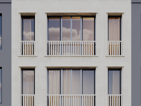 Modern building fasade 8 Modelo 3D