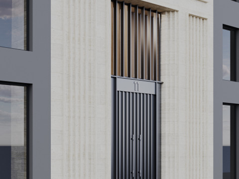 Modern building fasade 8 Modelo 3D