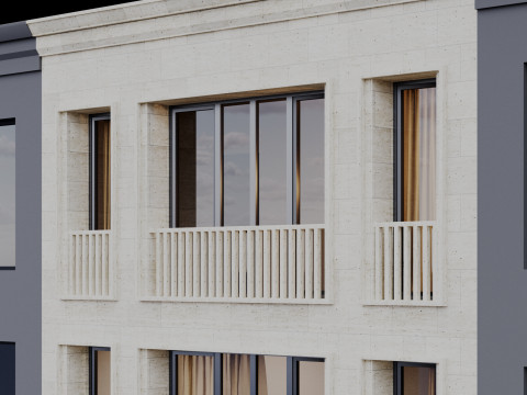 Modern building fasade 8 Modelo 3D