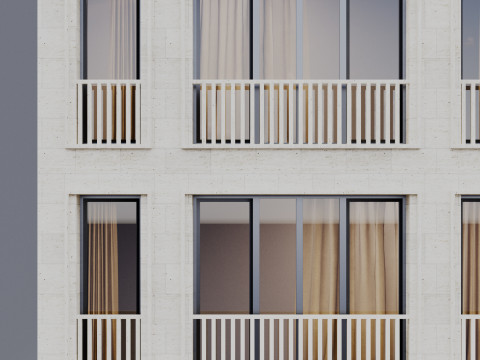 Modern building fasade 8 Modelo 3D