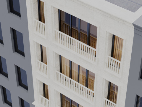 Modern building fasade 8 Modelo 3D