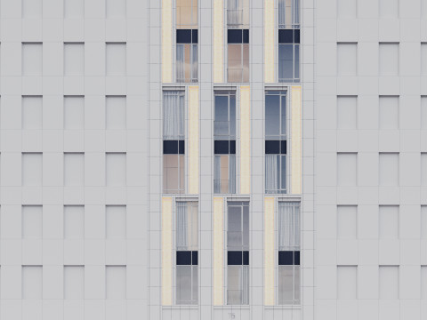 Modern building fasade 9 Modello 3D