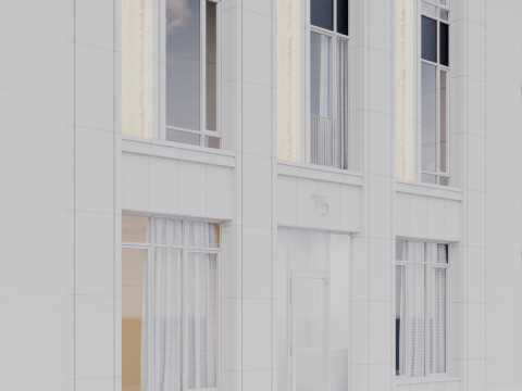 Modern building fasade 9 Modello 3D