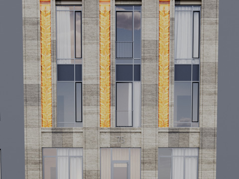 Modern building fasade 9 Modello 3D