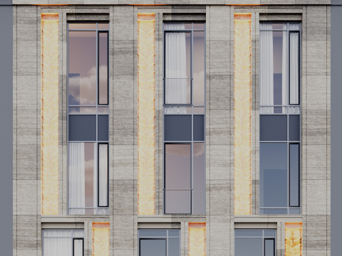 Modern building fasade 9 Modello 3D