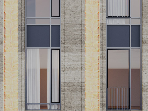 Modern building fasade 9 Modello 3D