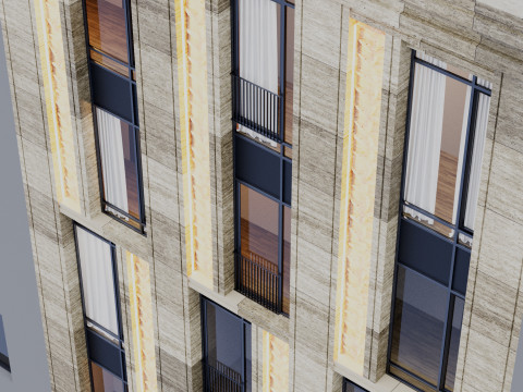 Modern building fasade 9 Modello 3D