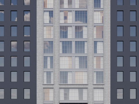 Modern building fasade 10 Modelo 3D