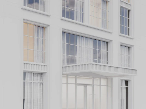 Modern building fasade 10 3D Model