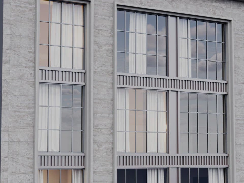 Modern building fasade 10 3D Model