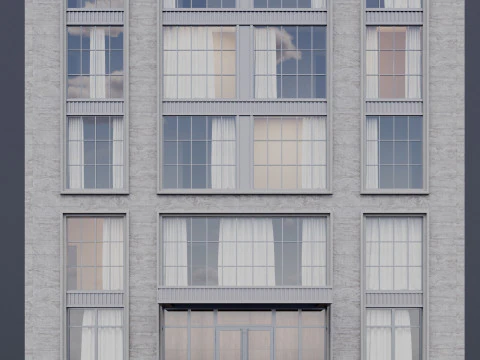 Modern building fasade 10 3D Model