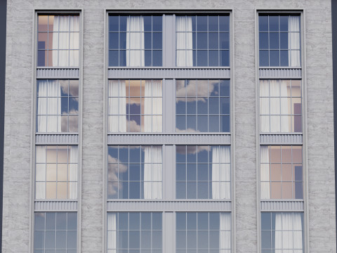 Modern building fasade 10 Modelo 3D