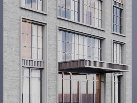 Modern building fasade 10 Modelo 3D