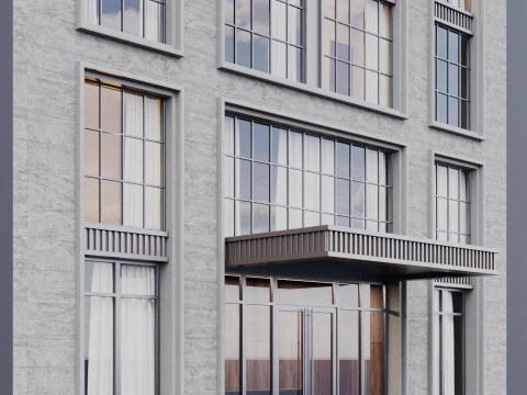 Modern building fasade 10 3D Model
