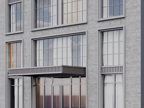 Modern building fasade 10 Modelo 3D
