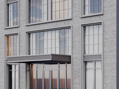 Modern building fasade 10 3D Model