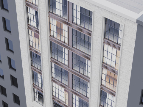 Modern building fasade 10 Modelo 3D