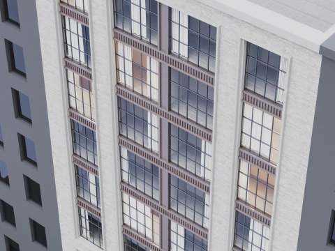 Modern building fasade 10 3D Model