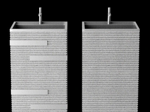 Lavabo moderno in pietra 1 Modello 3D