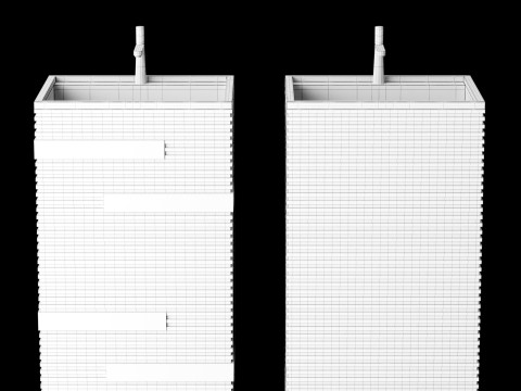 Modern stone sink 1 3D-Modell