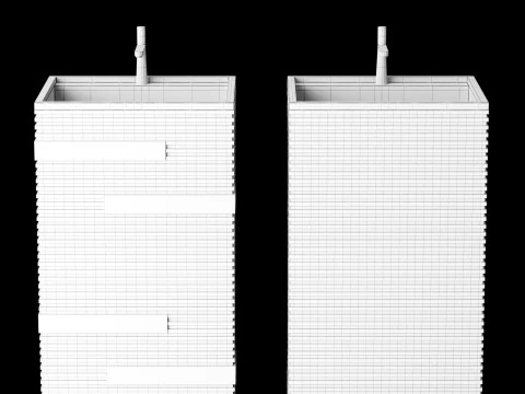 Modern stone sink 1 3D Model