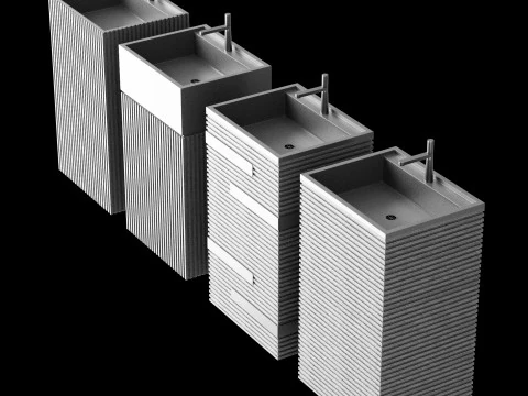 Modern stone sink 1 3D Model