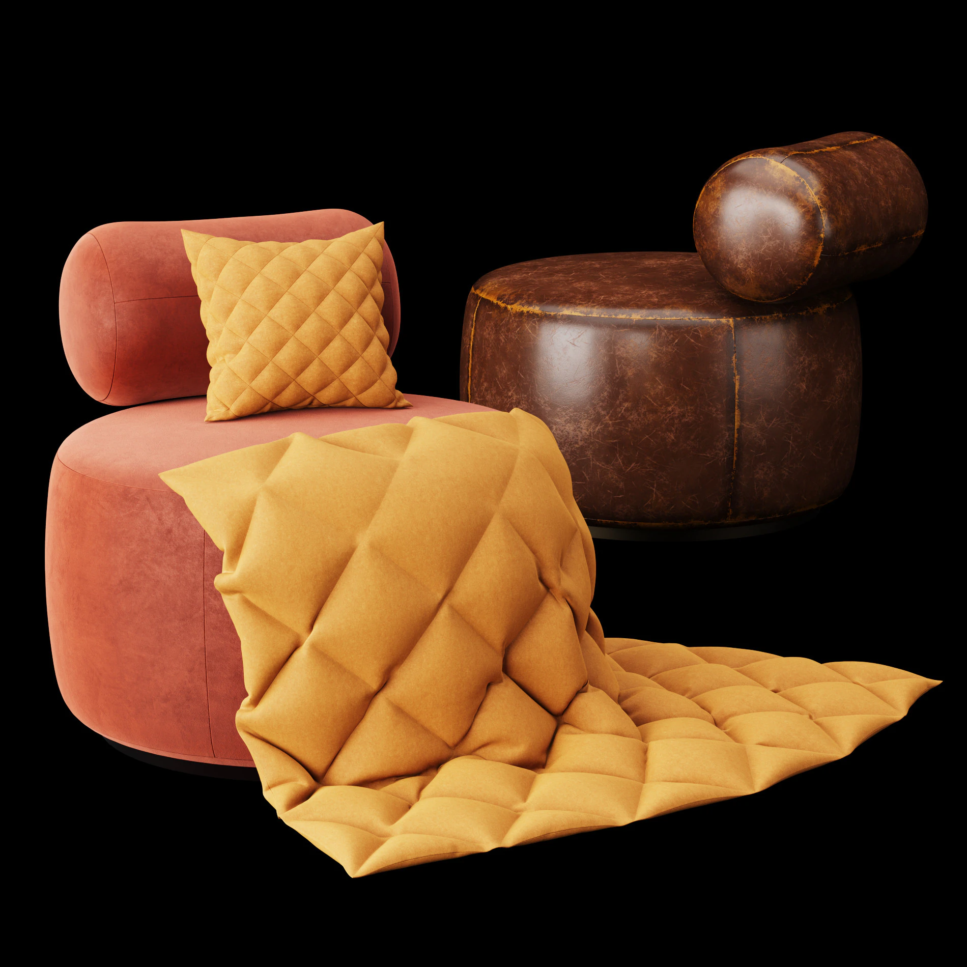 Modern chair 2 3D Model .c4d .max .obj .3ds .fbx .stl .blend 
