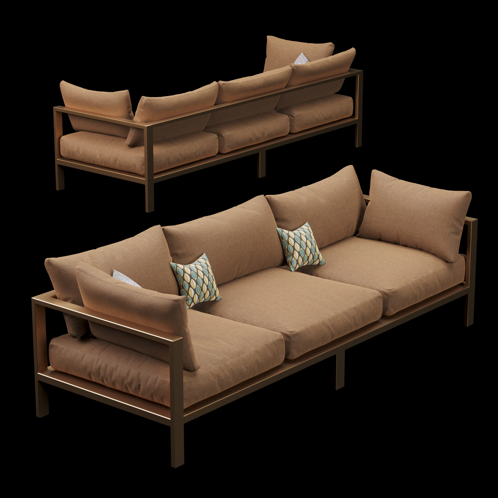 Sofa outdoor furniture 3D Model .c4d .max .obj .3ds .fbx .stl .blend 