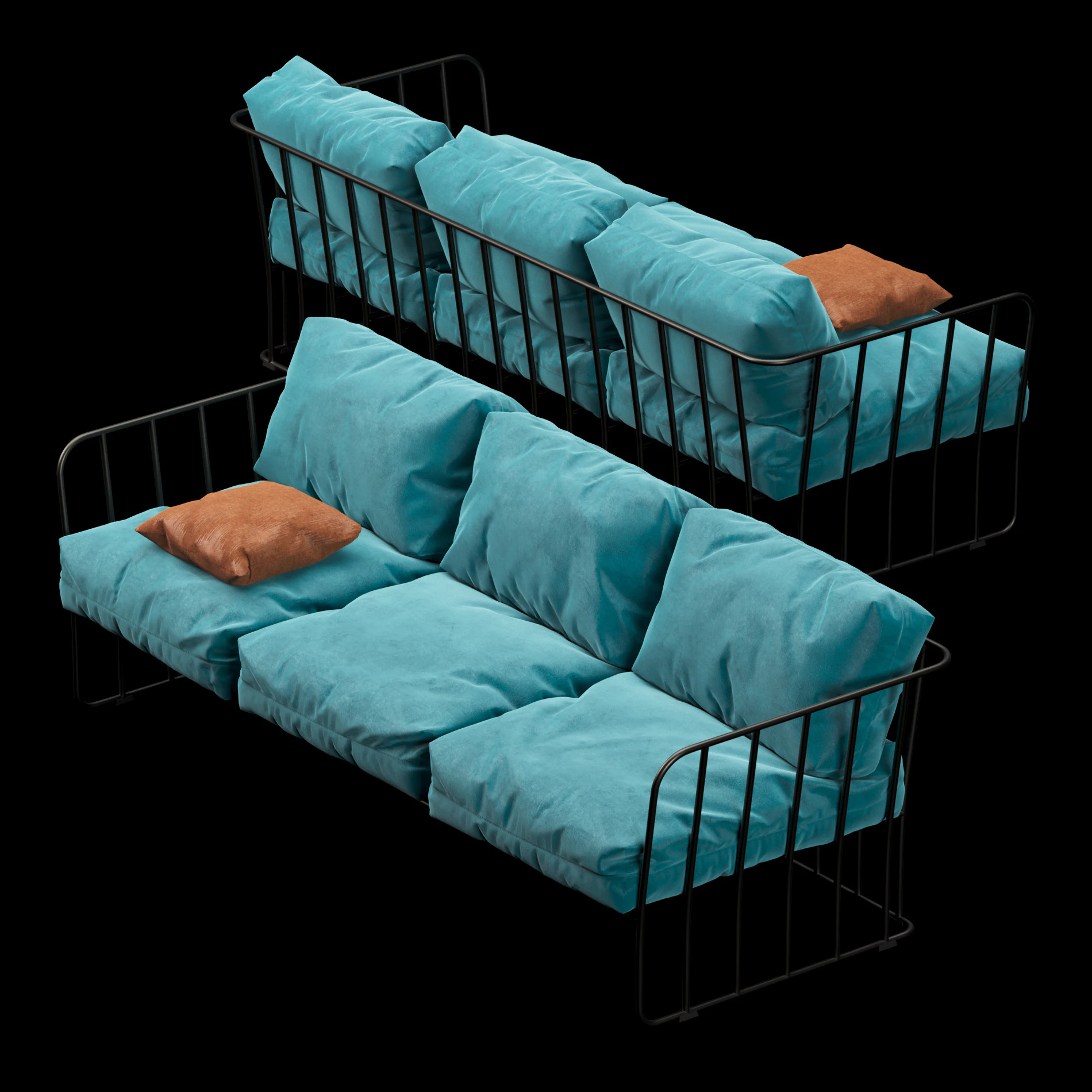 Outdoor sofa 3 3D Model .c4d .max .obj .3ds .fbx .stl .blend 