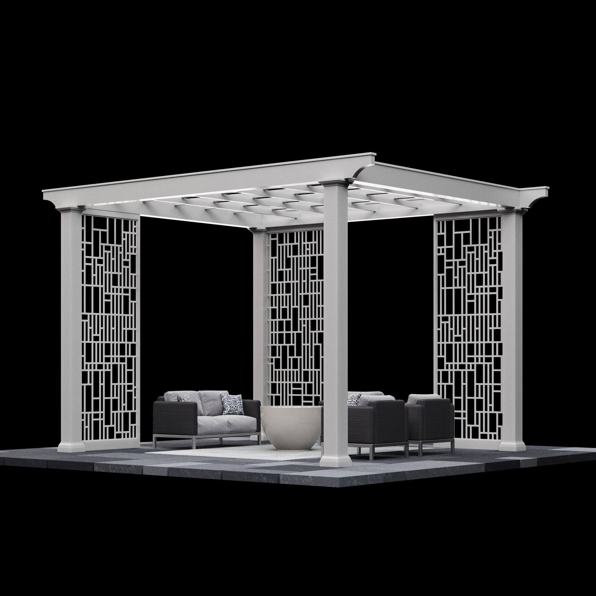 Pergola 4 3D Model .c4d .max .obj .3ds .fbx .stl .blend 