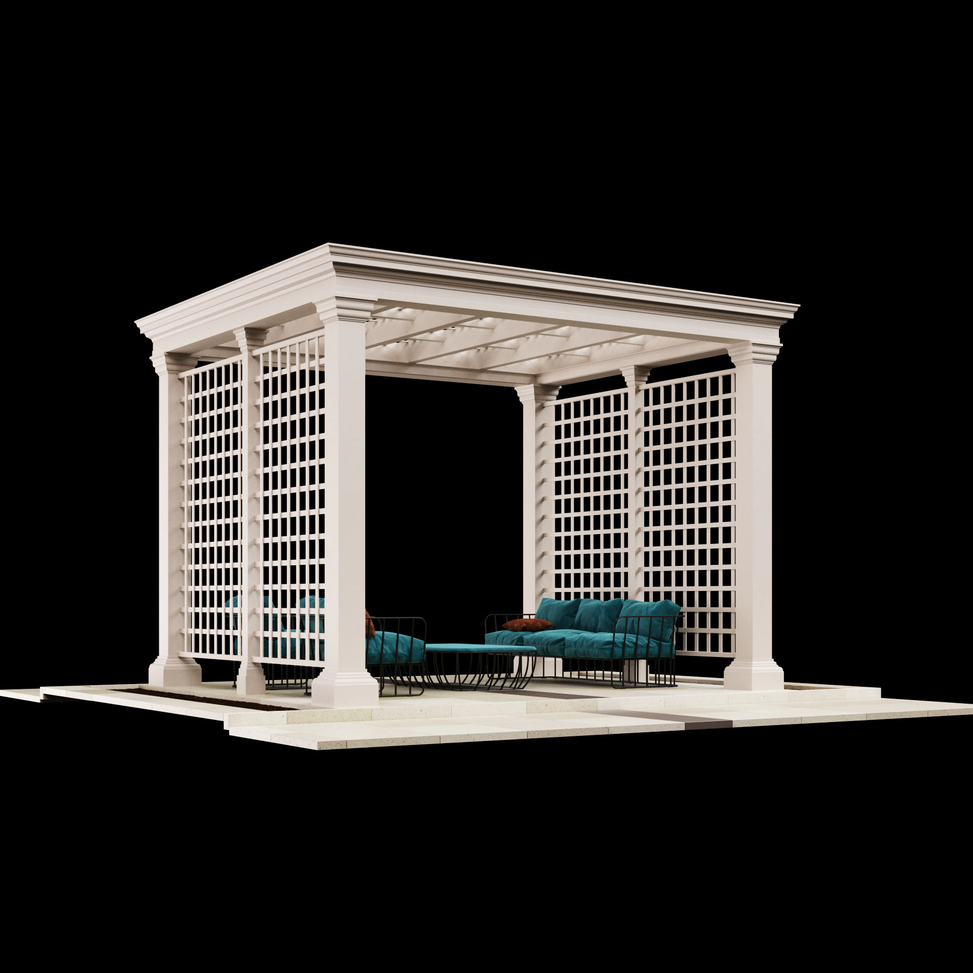 Pergola 5 3D Model .c4d .max .obj .3ds .fbx .stl .blend 