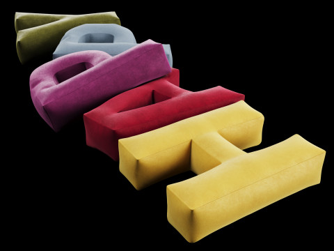 Happy pillow set Modelo 3D