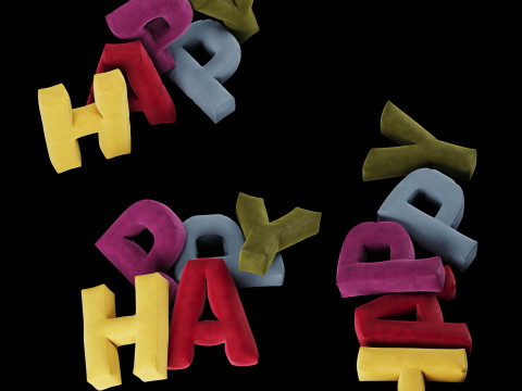 Happy pillow set Modelo 3D