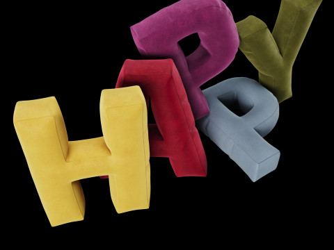 Happy pillow set Modelo 3D