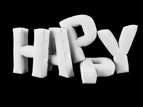 Happy pillow set Modelo 3D