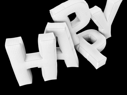 Happy pillow set Modelo 3D