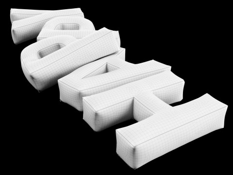Happy pillow set Modelo 3D