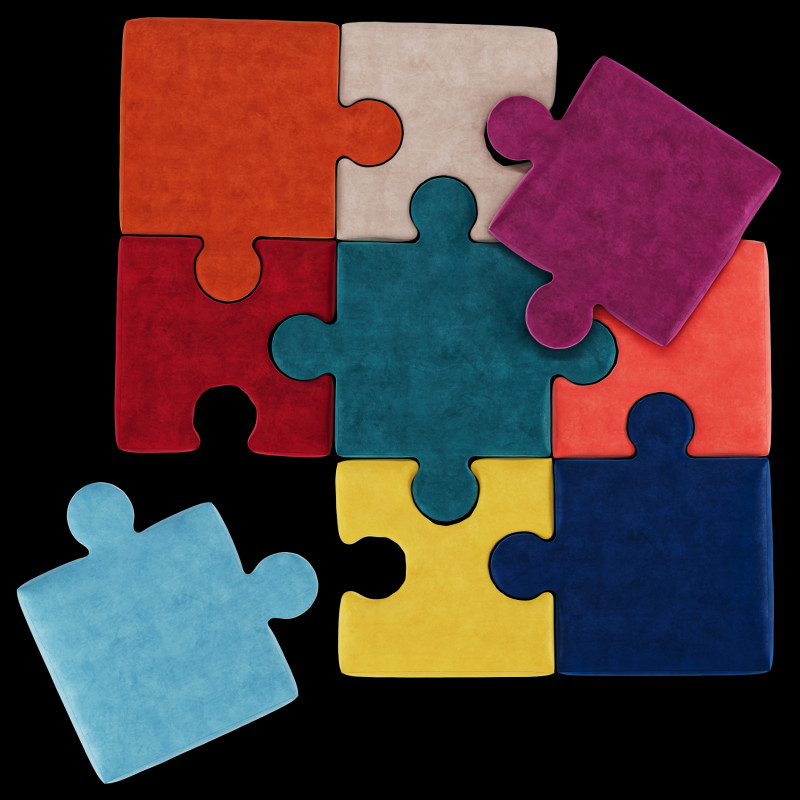 Puzzle pillow 3 Model 3D .c4d .max .obj .3ds .fbx .stl .blend